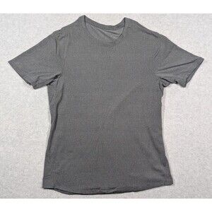 Lululemon Men Shirt Medium Cinch Hem Performance Athletic S/S Crew Gray